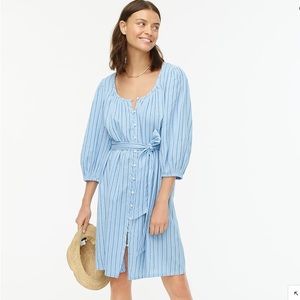 NWT J. Crew Balloon Sleeve Dress in Serenity Stripe